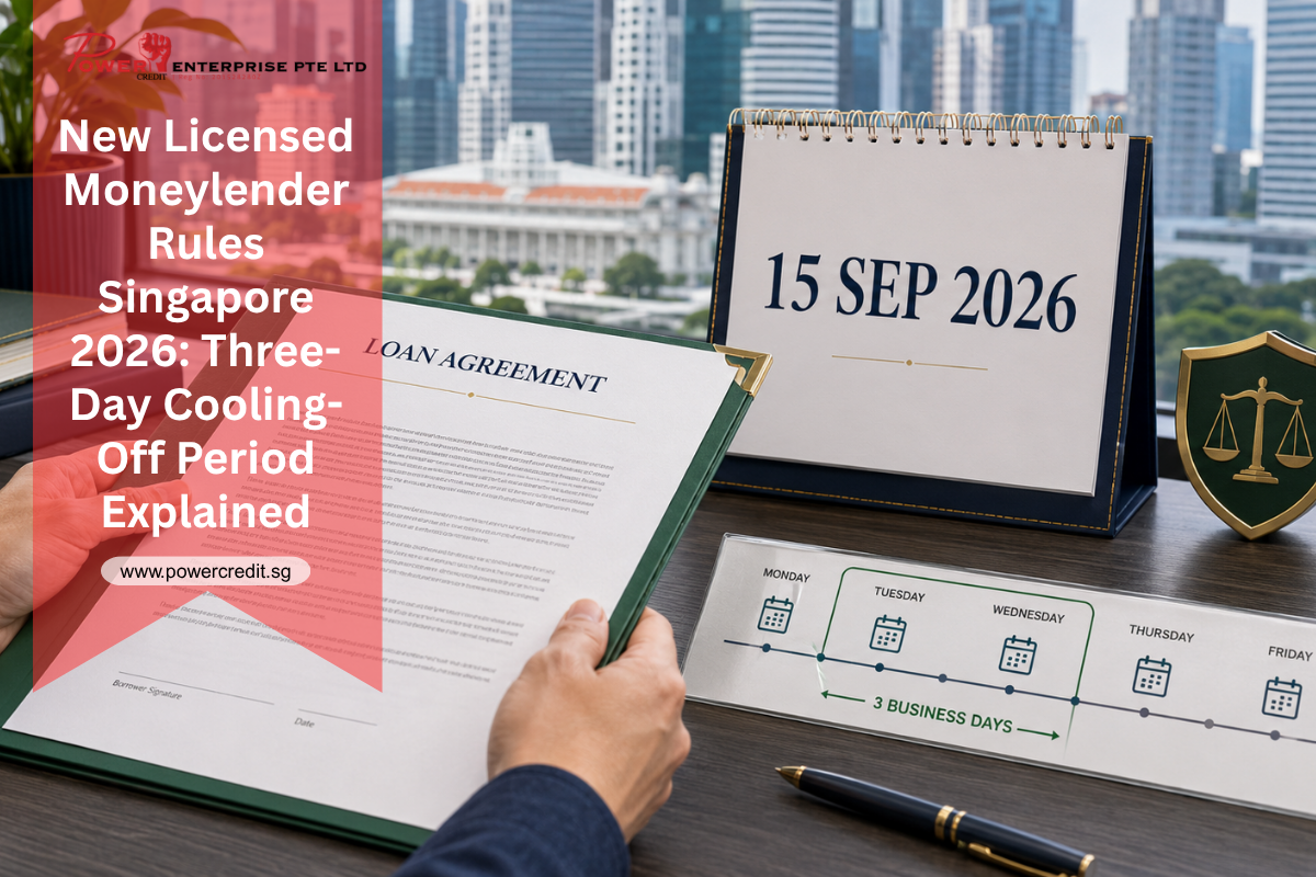 Borrower reviewing a loan agreement under Singapore’s new three-business-day licensed moneylender cooling-off rule effective 15 September 2026.